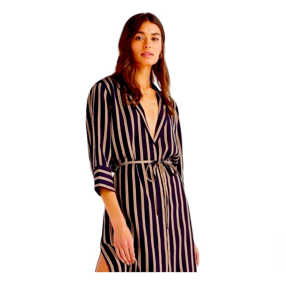 7 of All Mankind Striped Midi Dress